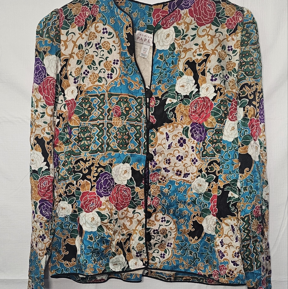 Adrianna Papell VTG Silk Blazer - Picture 3 of 11